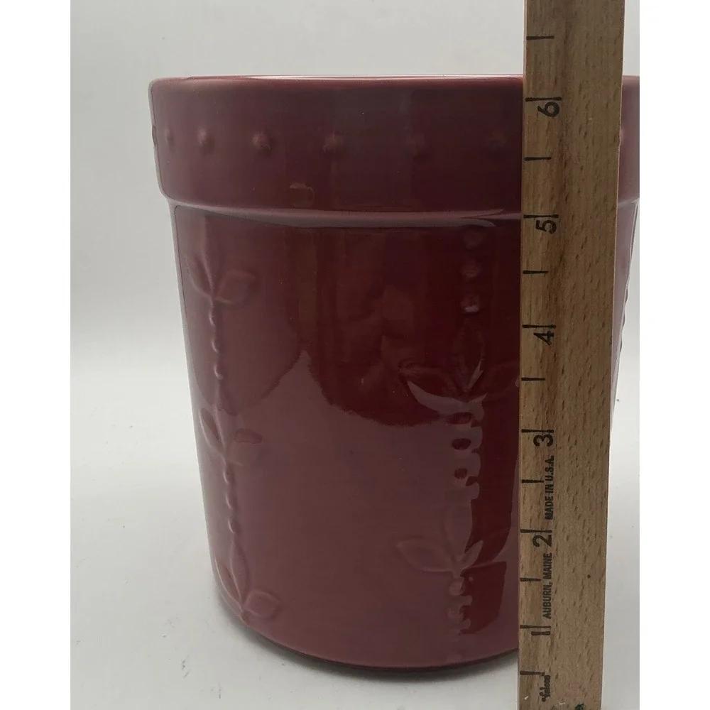 Signature Sorrento Ruby Red Canister Medium Debby Segura 2007 with Lid